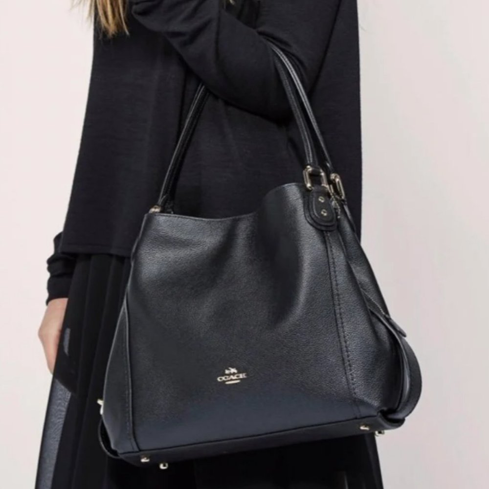 Coach Edie Shoulder Bag 31, Brown Pebbled Leather